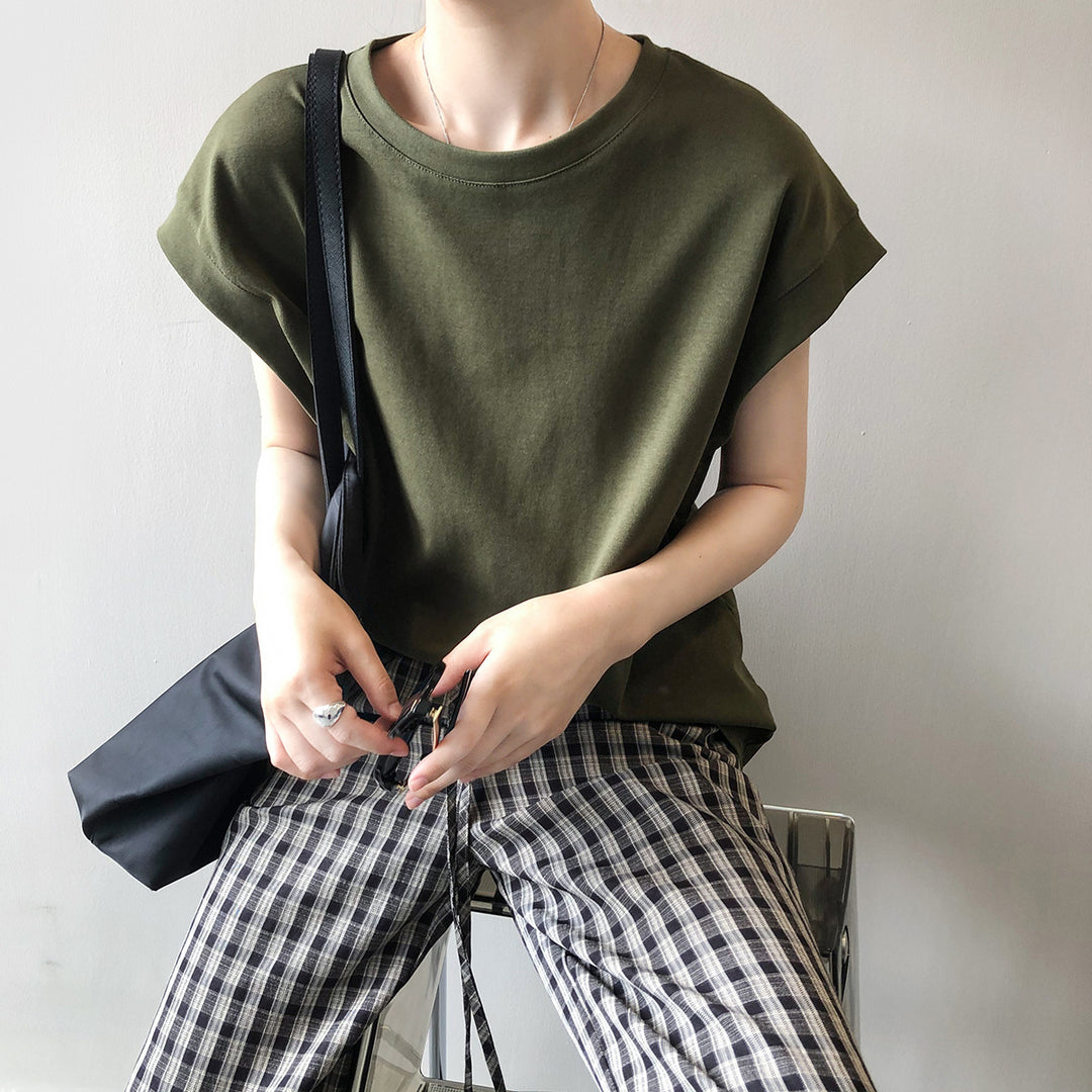 Dame afslappet oversized T-shirt i høj kvalitet bomuld med afslappet pasform Stilla