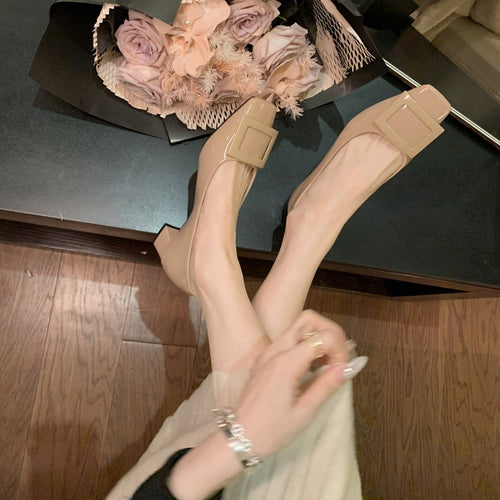 Dame Elegant Blokhæl Mary Jane Pumps Stilla