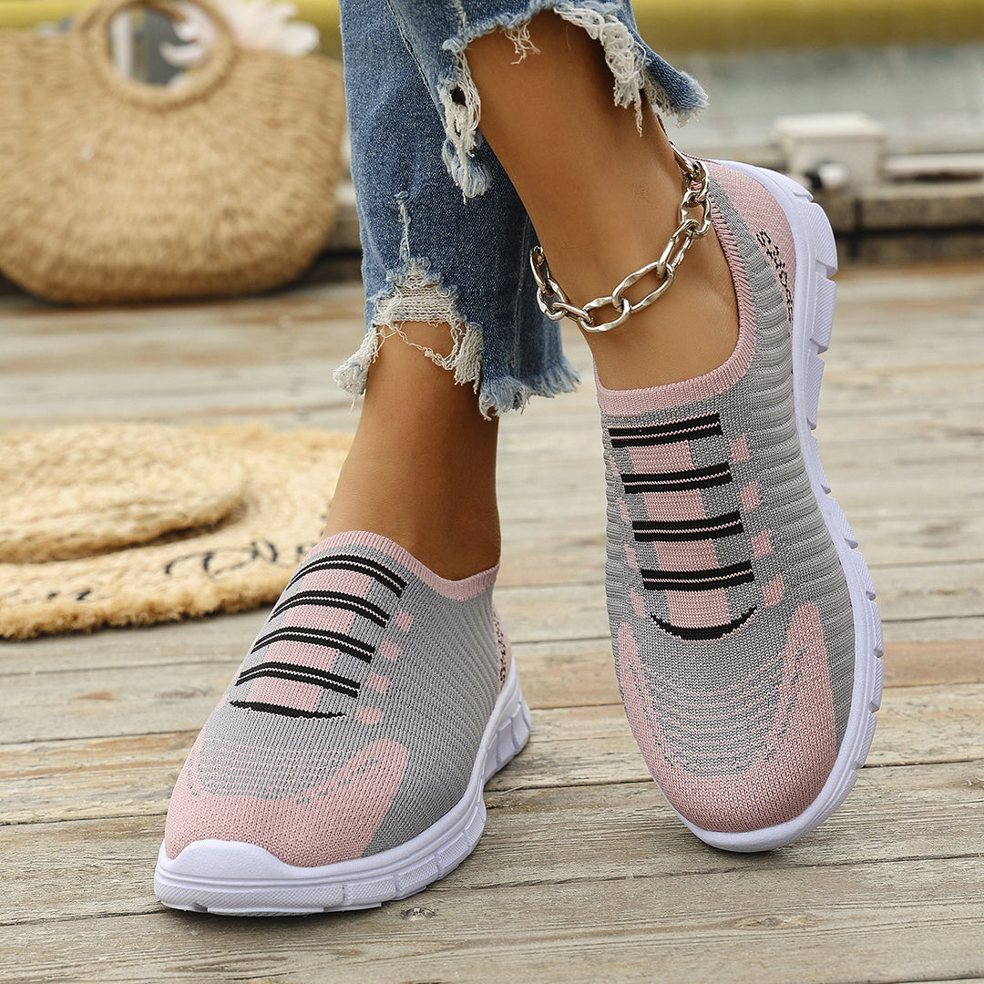 Dame Åndbare Slip-On Sneakers med fleksibelt Overmateriale og støddæmpende Sål Stilla
