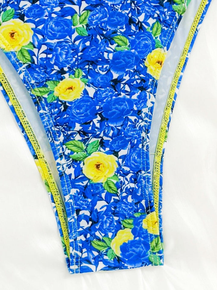Dame Triangel-Bikini med legende volangdesign og blomstermønster Stilla