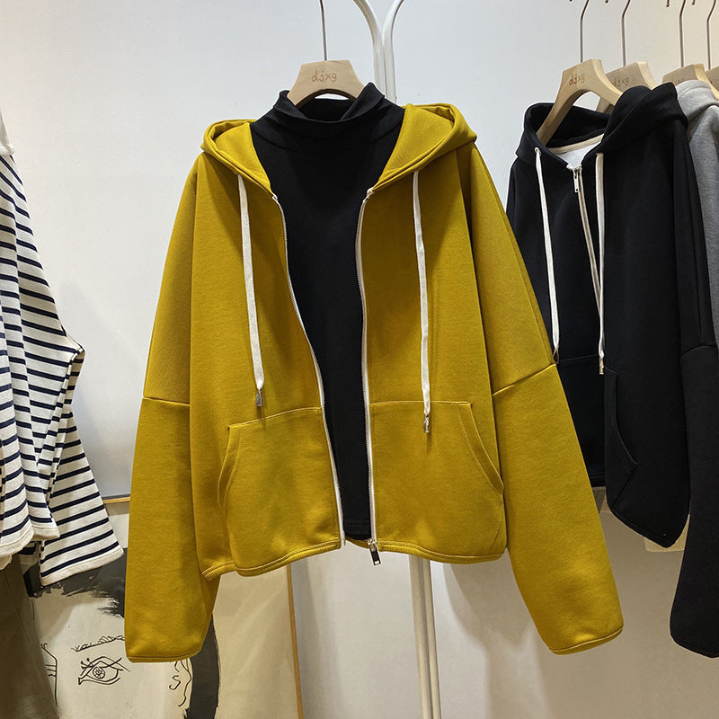 Femme Relaxed Fit Zip-Up Hoodie med overdimensionerede lommer Stilla
