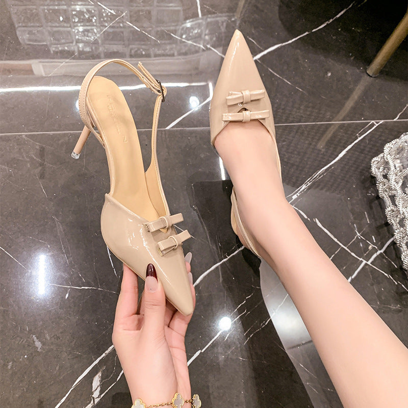 Dame spidse slingback hæle med sløjfe accenter Stilla