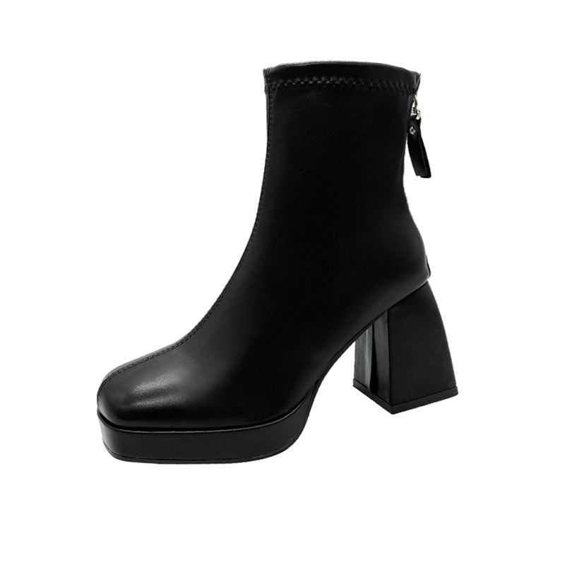 Dame Modiske Ankle Boots lavet af høj kvalitets kunstlæder med blokhælt Stilla