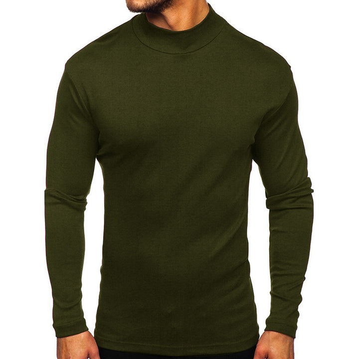 Herrer langærmet T-shirt med høj krave og funktionelt design Stilla
