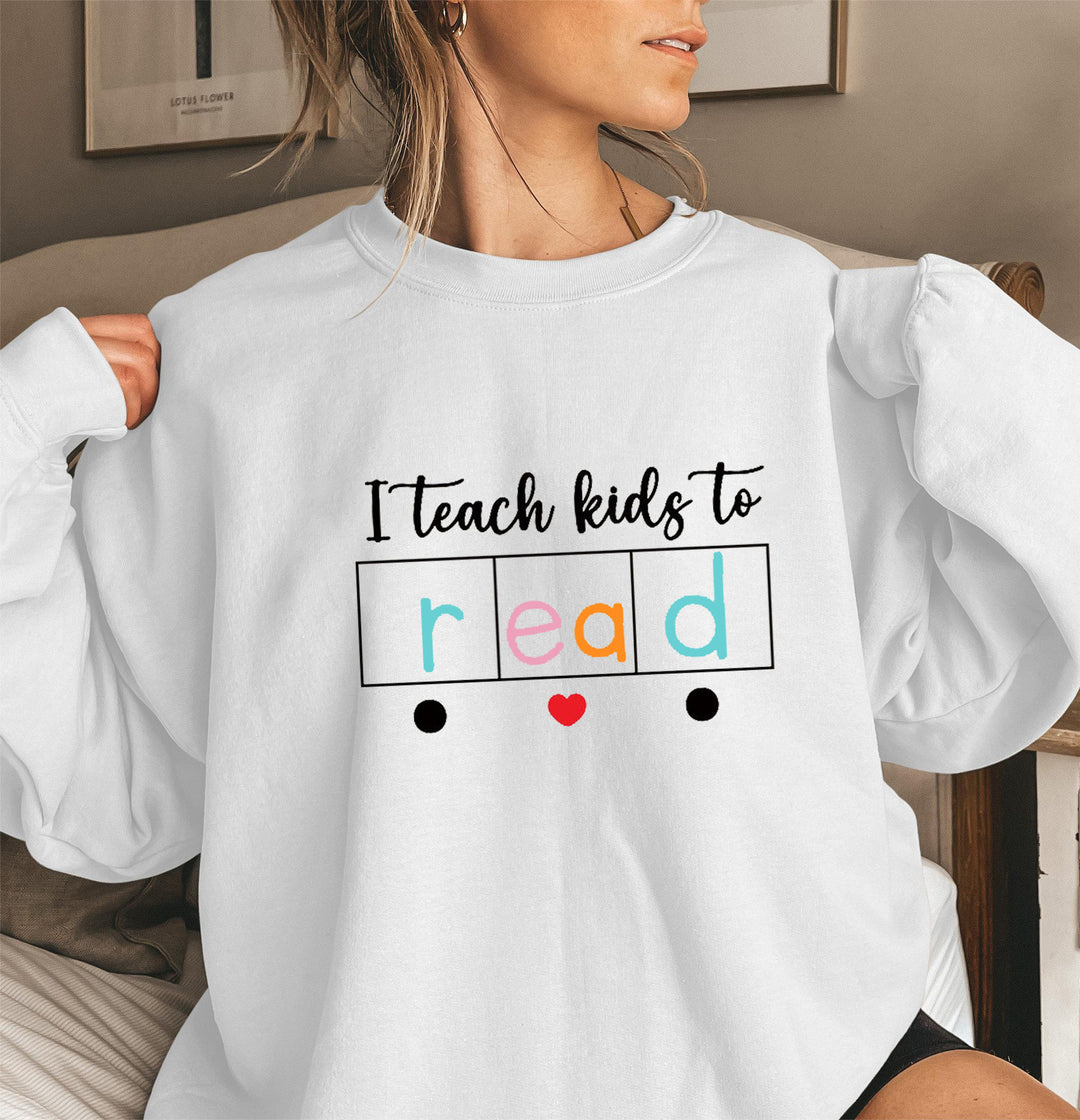 Kvinders sweatshirt med kreativt undervisningsmotiv Stilla