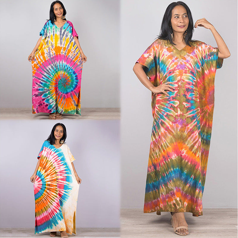Dame maxikjole i batikstil Stilla