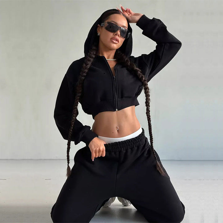 Stilla | Sporty Crop Talje Shorts Åben Skjorte Bukser Sæt