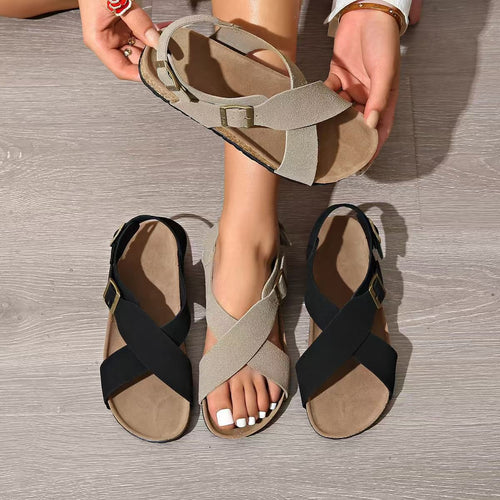 Dame Velcro-sandaler med kipbar fodsenge og justerbart remsystem Stilla