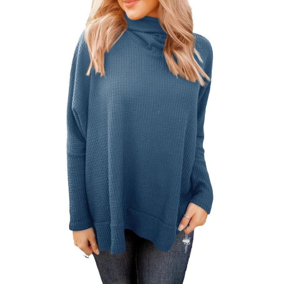 Kvinders casual sweater med høje krave og struktureret stof Stilla