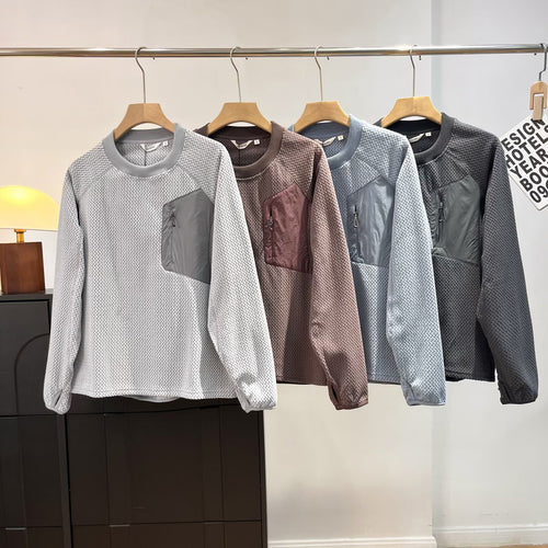 Kvinders casual strik top med stilfuld lynlås og praktisk lomme Stilla