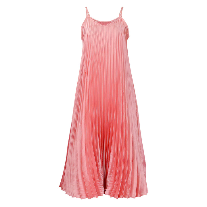 Dame Maxi-kjole med elegant plisseret look og svajende kant Stilla