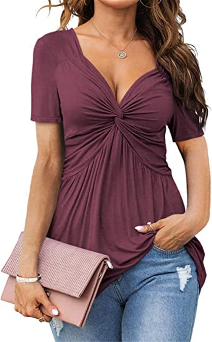Stilla | Casual Ensfarvet Pullover T-shirt