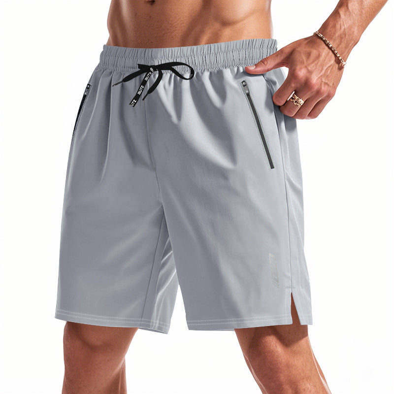 Herrer Sport Shorts med elastisk livvidde og praktiske lynlås-lommer Stilla