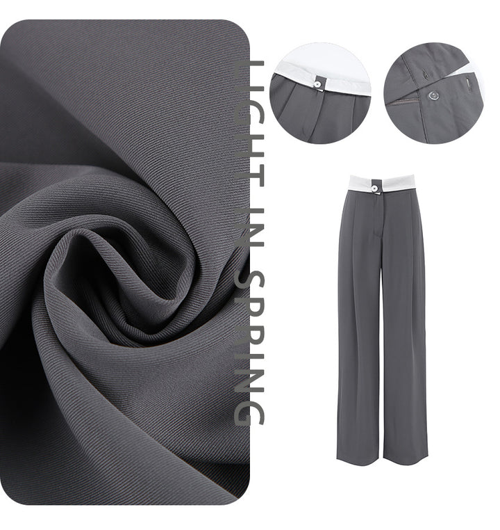 Dame Bredskårne high-waisted bukser med elegant folder Stilla