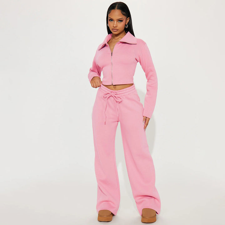 Dame Sporty To-delt med moderne Cropped-design og afslappede bukser Stilla