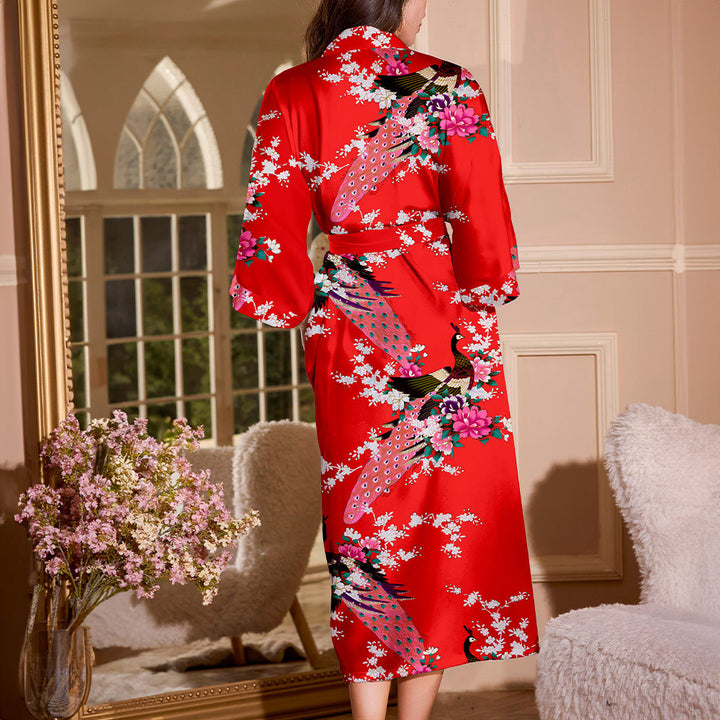 Dame Kimono-robe med blomstermønster Stilla