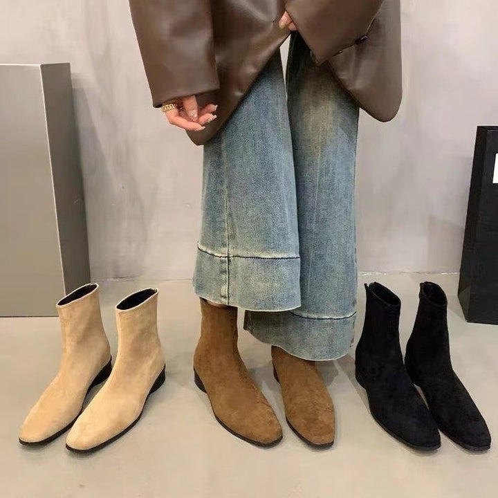 Femme Ultra-Komfort Nubuck Støvler med Blokhæl Stilla