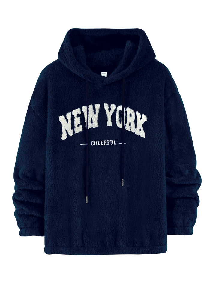 Dame Krammende Fleece-Hoodie med afslappet skrift Stilla