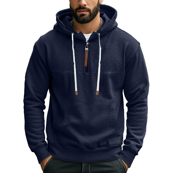 Herre Hoodie med halv lynlås og behagelig pasform Stilla