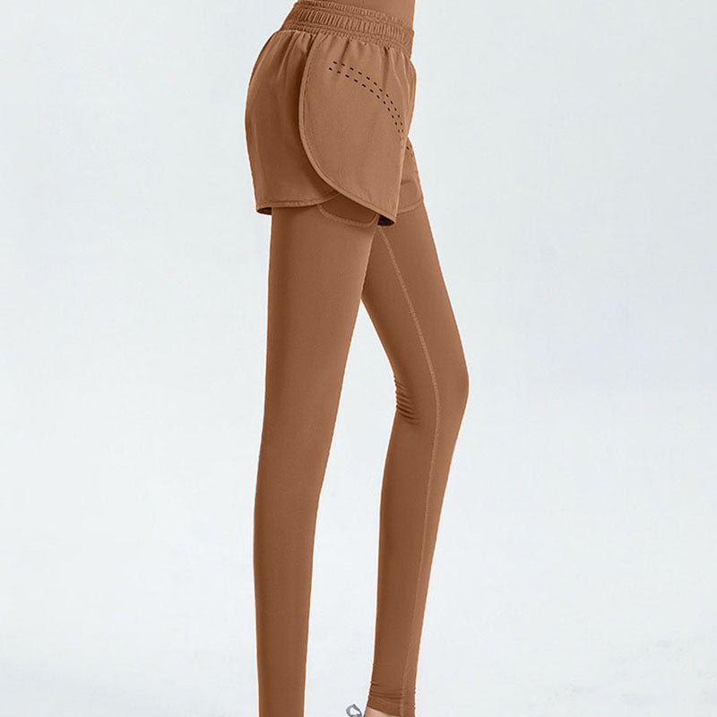 Dame Sporty Leggings med integreret kort shorts Stilla