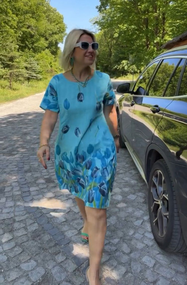 Dame sommerkjole med blomsterdesign og afslappet pasform Stilla