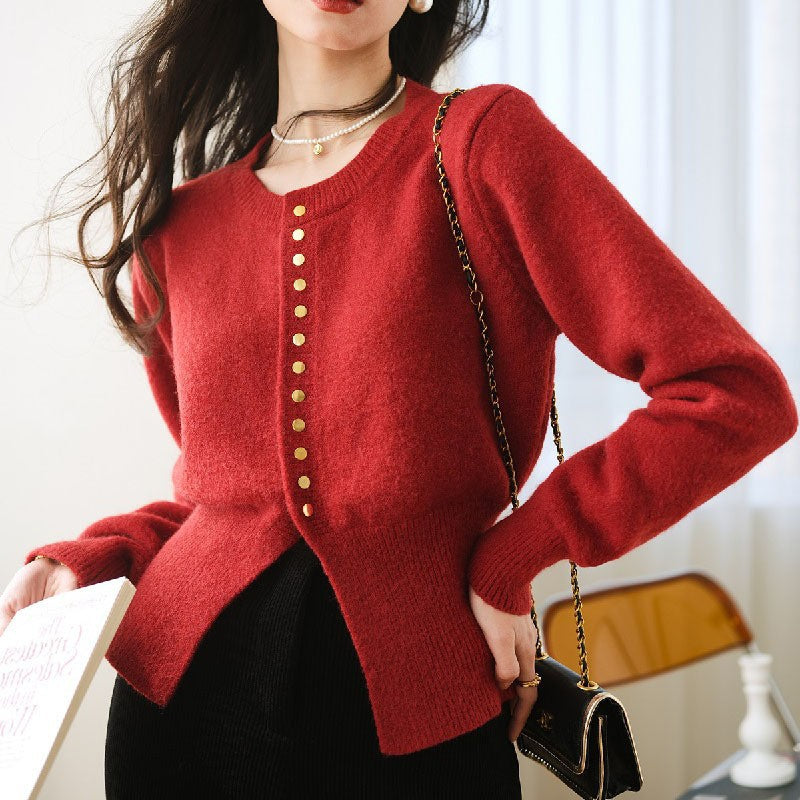 Femme Button-Down Komfortabel Strikpullover Stilla