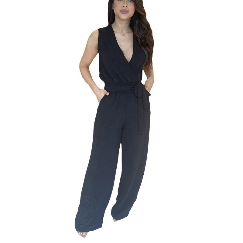Dame Elegant Bredbenet Overall Stilla