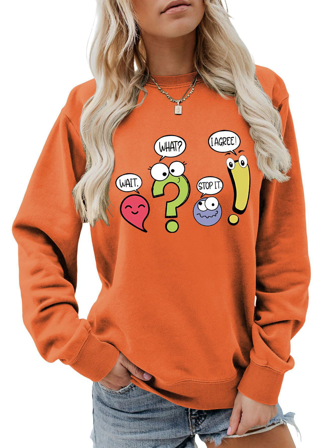 Kvinders afslappede sweater med humoristisk print Stilla