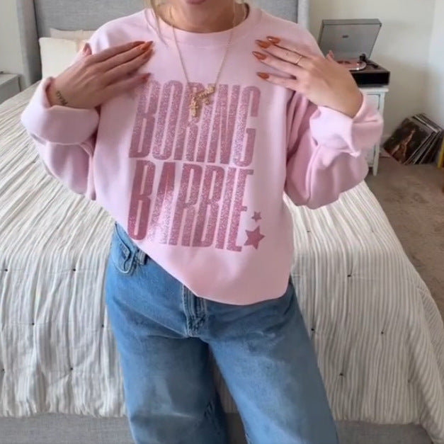 Kvinders sweatshirts med glitrende print Stilla