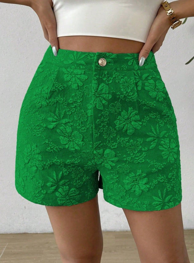 Dame Mode Shorts med blomsterbroderi Skovae