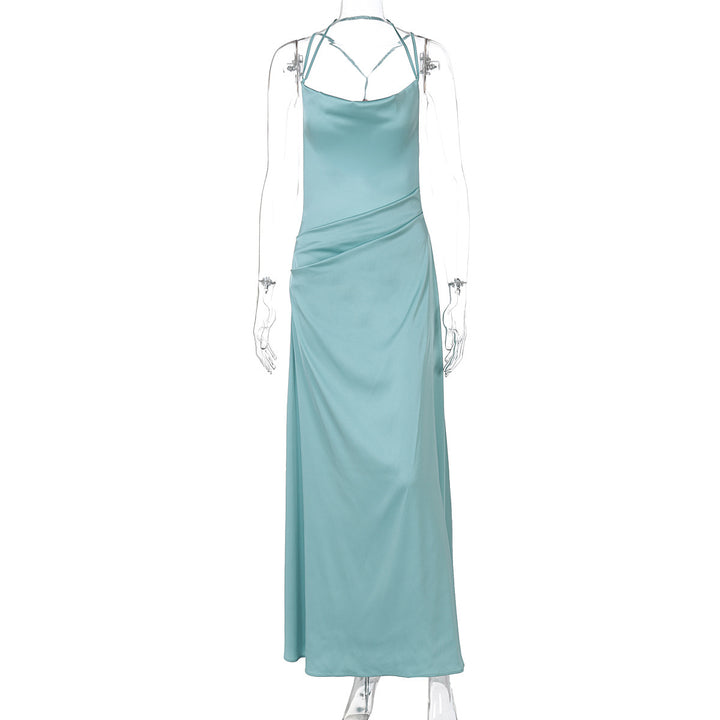 Damer Elegant Maxi-kjole med elegant indpakningsdesign og justerbare spaghetti-stropper Stilla