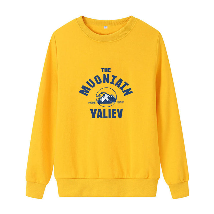 Kvinders hyggelige sweatshirt med front bjergmotiv Skovae
