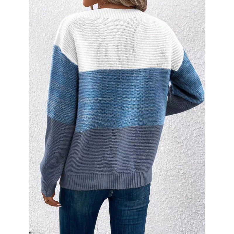 Femme Cozy Farveblok Strikpullover Stilla