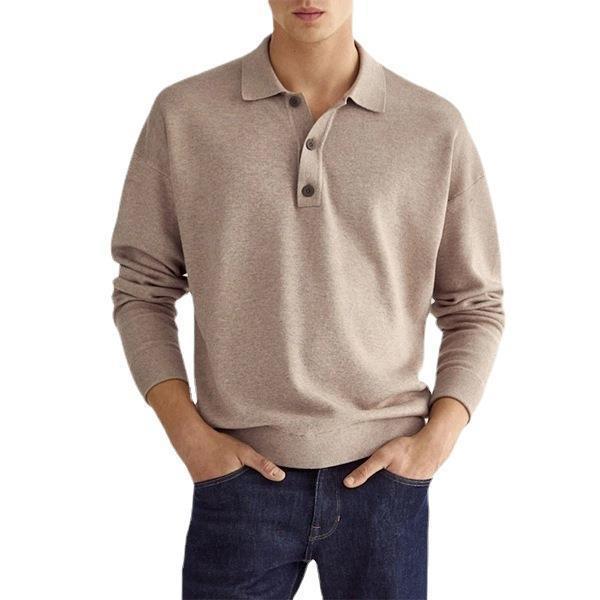 Herre polo T-shirt lavet af blødt strikstof med knaplukning og afslappet snit Stilla