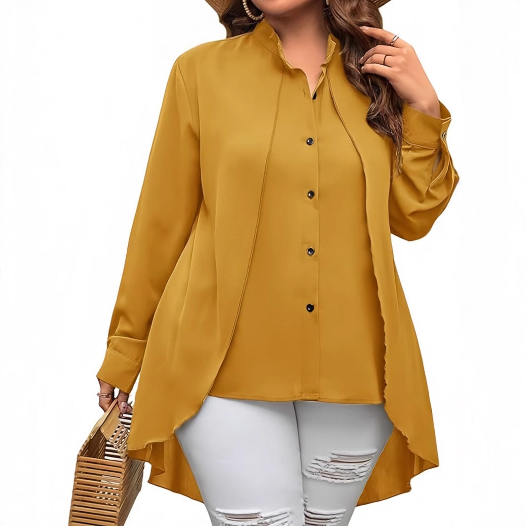 Dame Midi Blusejakke med asymmetrisk snit Stilla