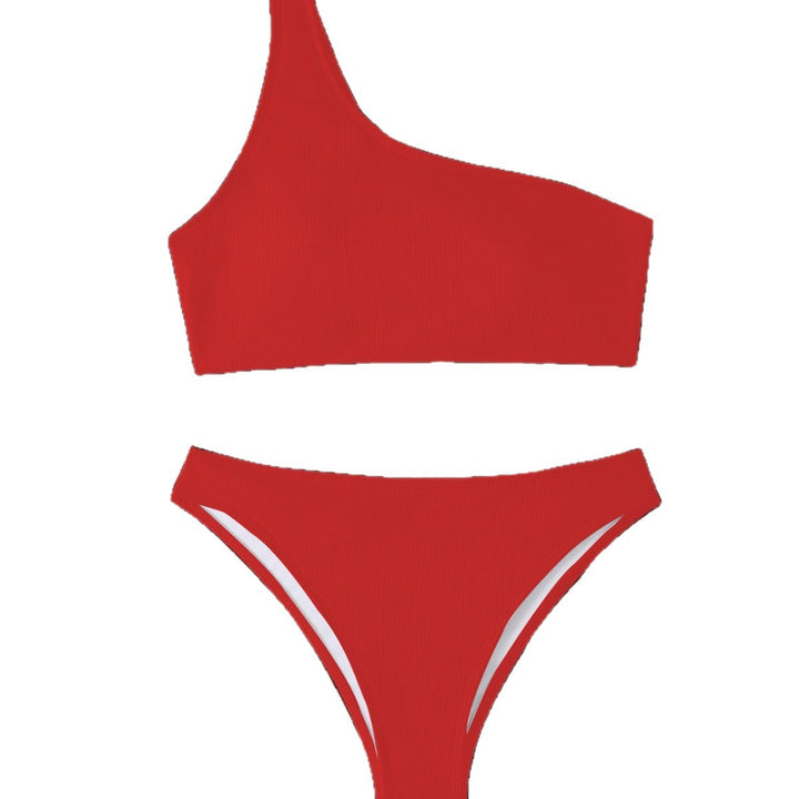 Dame asymmetrisk bikini-sæt med høj benudskæring og kvalitets ribdesign Stilla