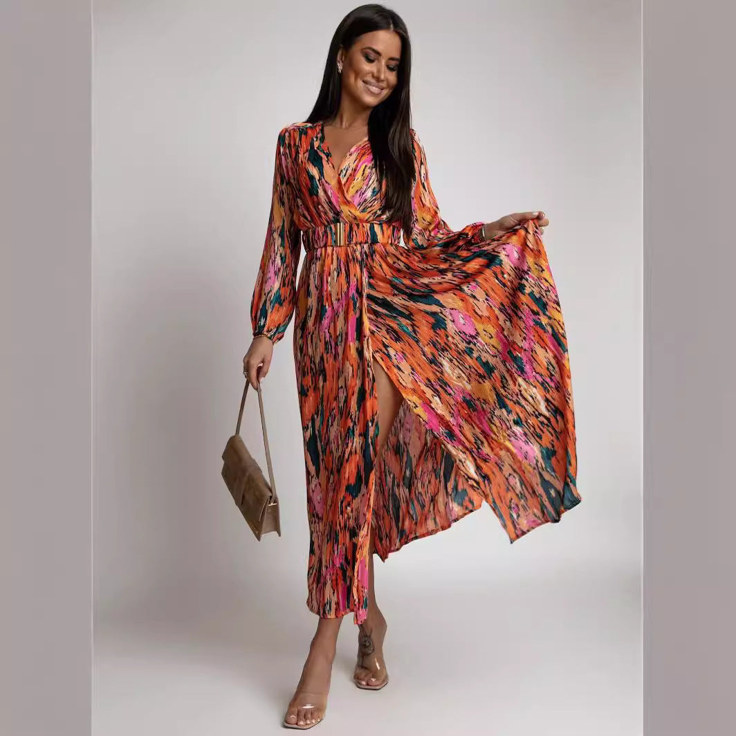 Kvindernes Livlige Maxi Wrap Kjole Stilla