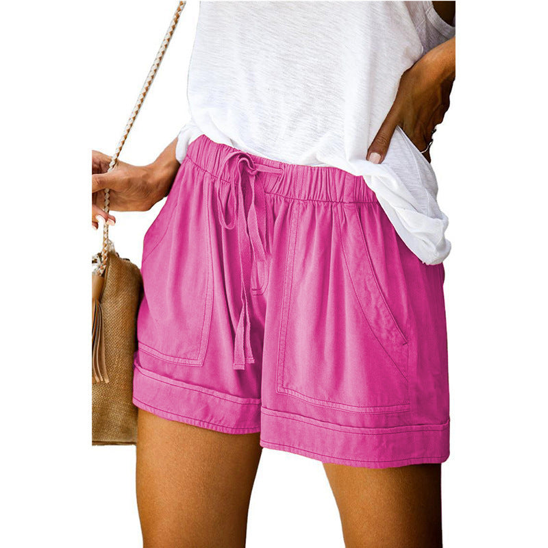 Dame Behagelige Sommer-shorts med elastisk talje og praktiske lommer Skovae