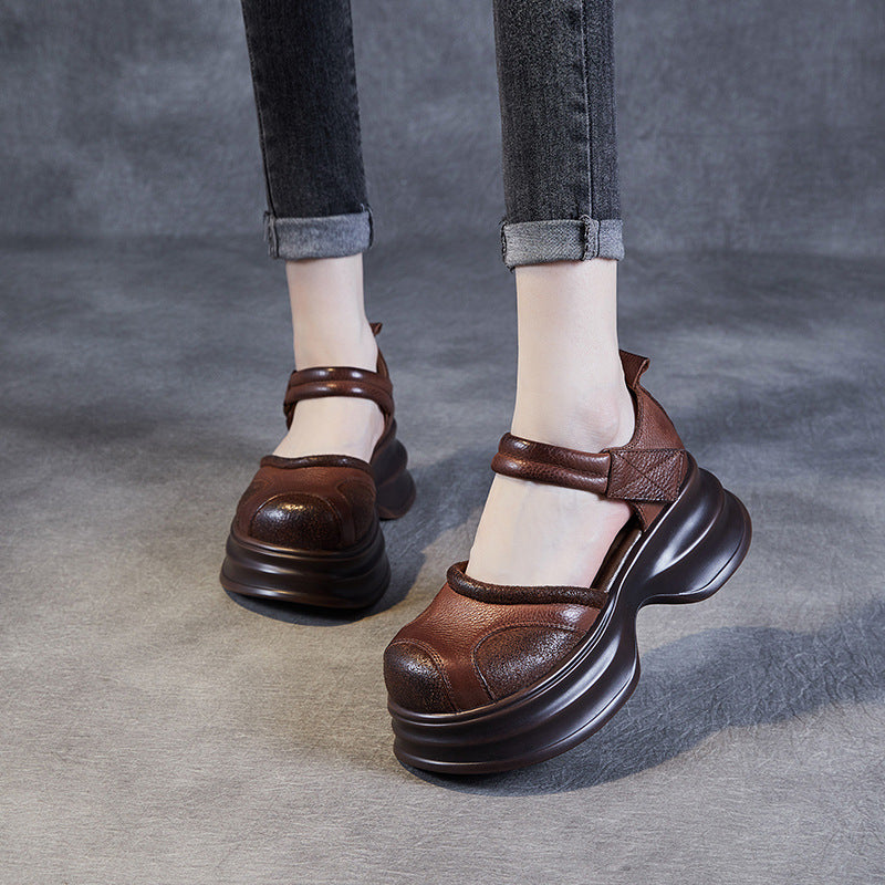 Femme Casual Plattform Mary Jane sko med justerbare stropper Stilla