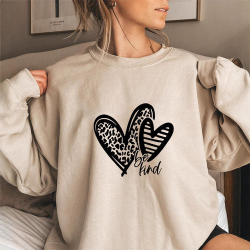 Kvinders sweatshirt med fashionable hjerte motiv og casual fit Stilla