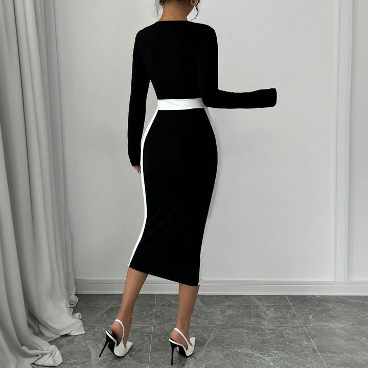 Stilla | Mid-Length Nederdel Langærmet Bodycon-Kjole