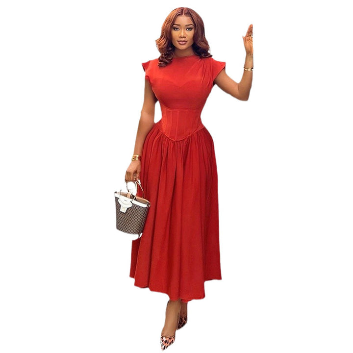 Femme elegante korset-inspireret midi-kjole Stilla