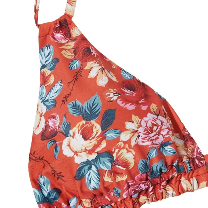 Dame bikini-sæt med legende blomsterdesign og justerbare stropper Stilla