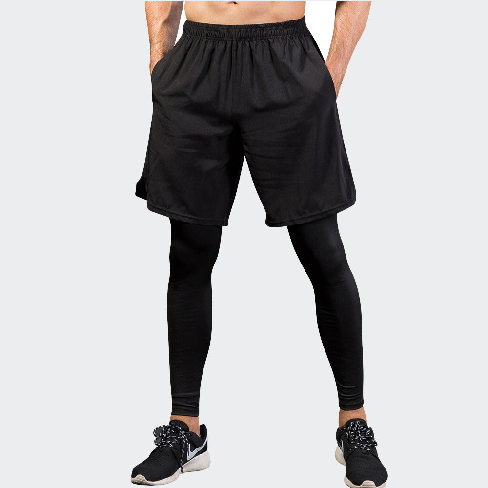 Herrer træningsshorts med integrerede kompressionsleggings og praktisk elastisk talje Stilla