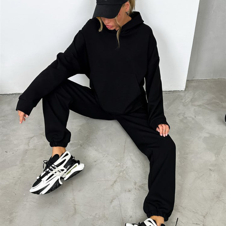 Damer sporty hoodie sæt lavet af blødt bomuldsstof Skovae