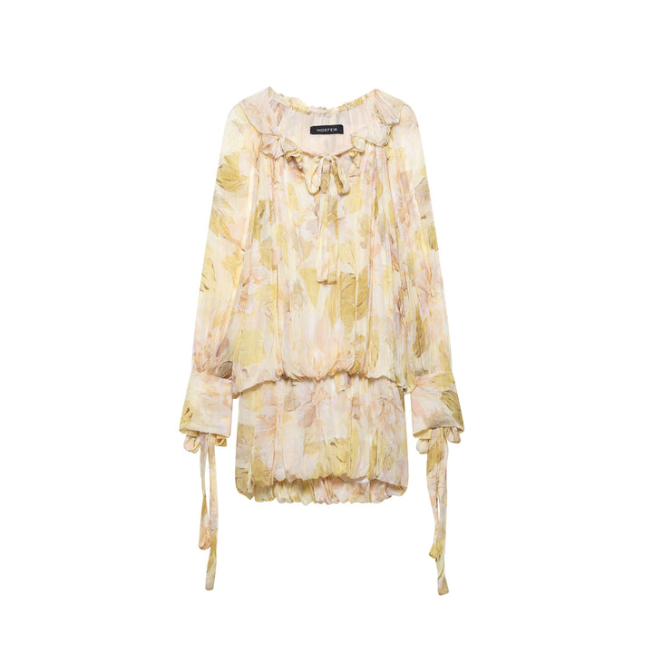 Femme Floral Print Tømrerbluse Stilla