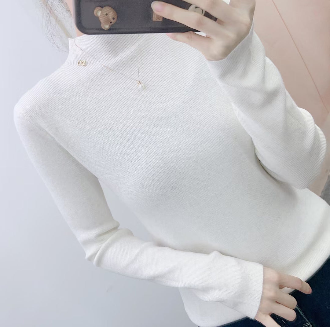 Dame fin rullekrave sweater med dekorerende accenter Stilla