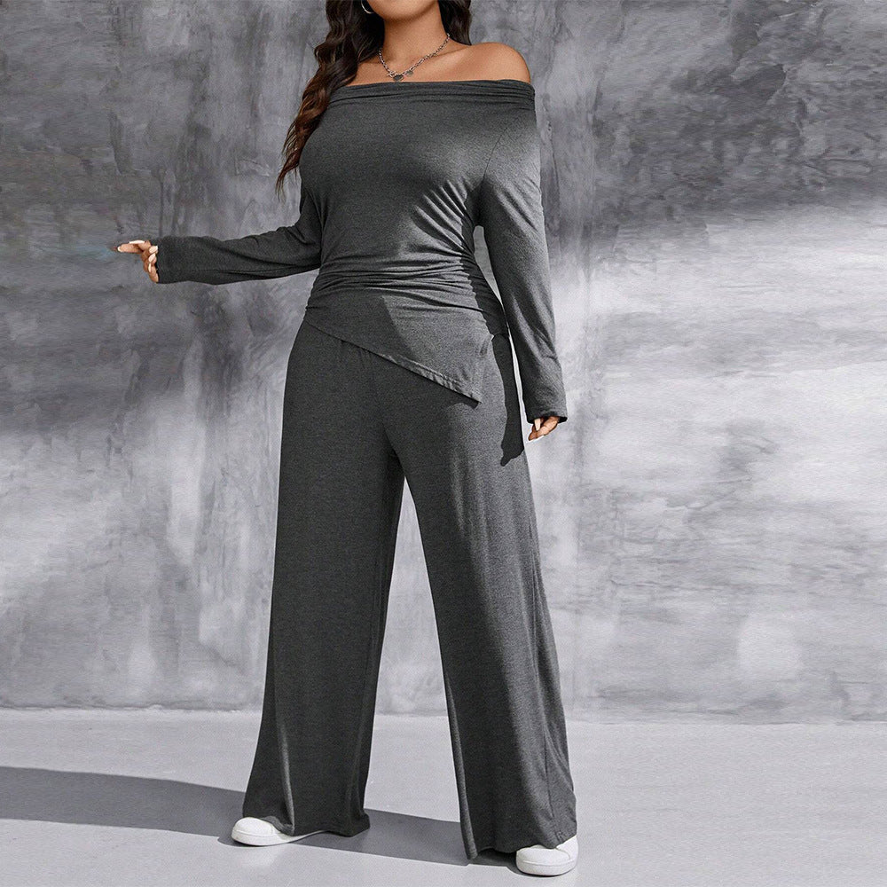 Dame casual todelt med bred pasform og off-shoulder design Stilla
