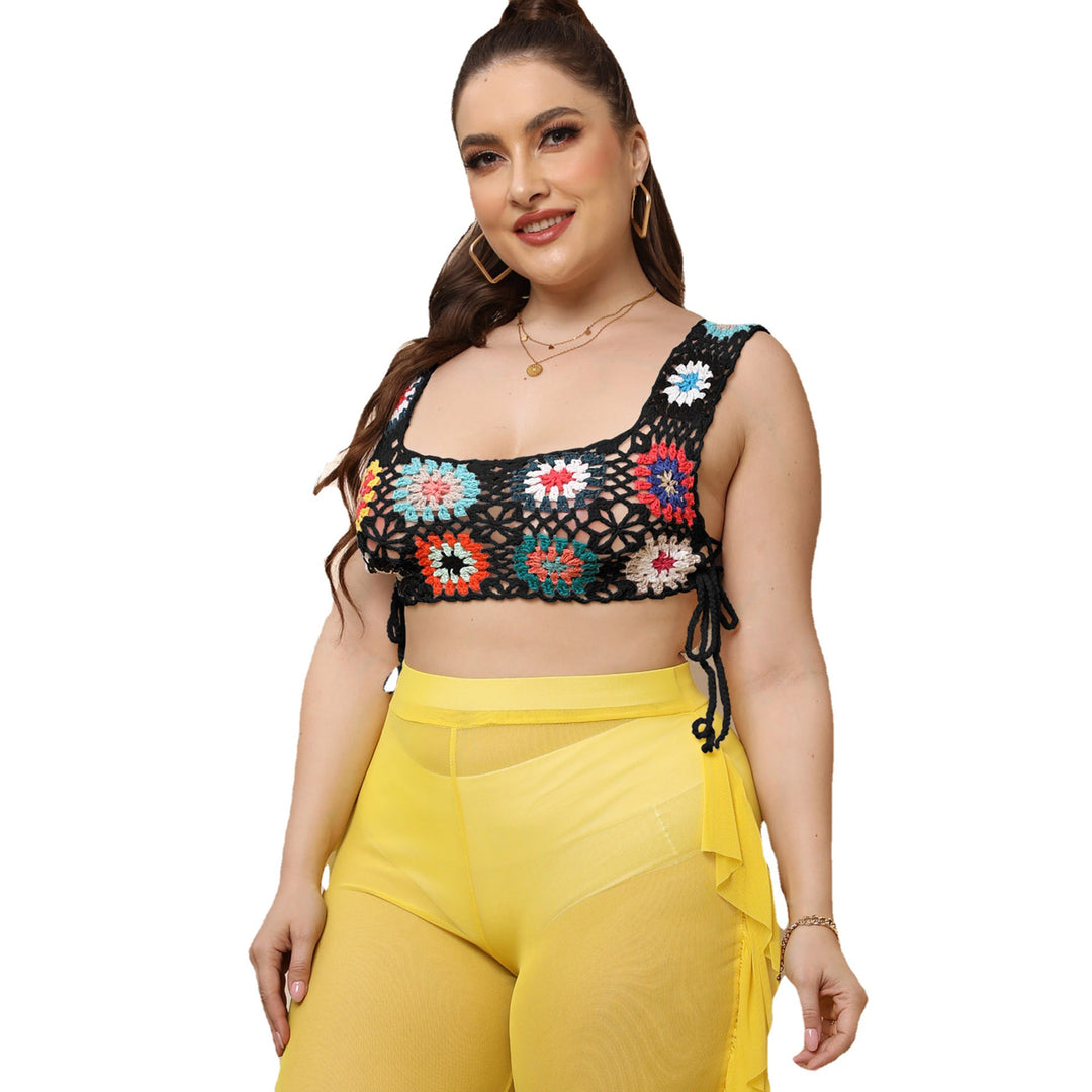 Kvinder Hæklet Blomster Crop Top Stilla