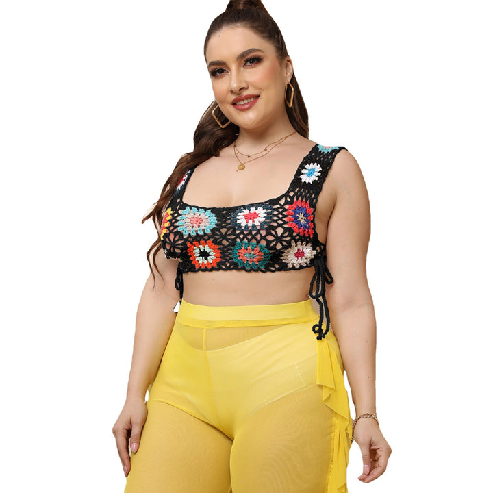 Kvinder Hæklet Blomster Crop Top Stilla